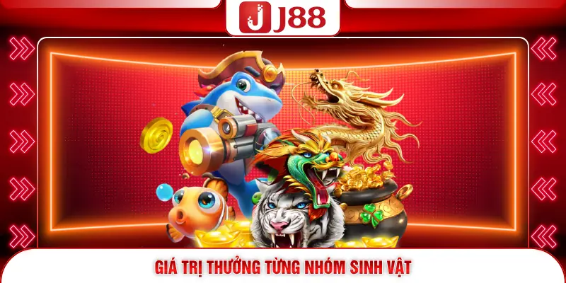 Bắn Cá Thần Rồng - Bí Quyết Săn Boss Nhận Thưởng Lớn 2026 2 Giá trị thưởng từng nhóm sinh vật